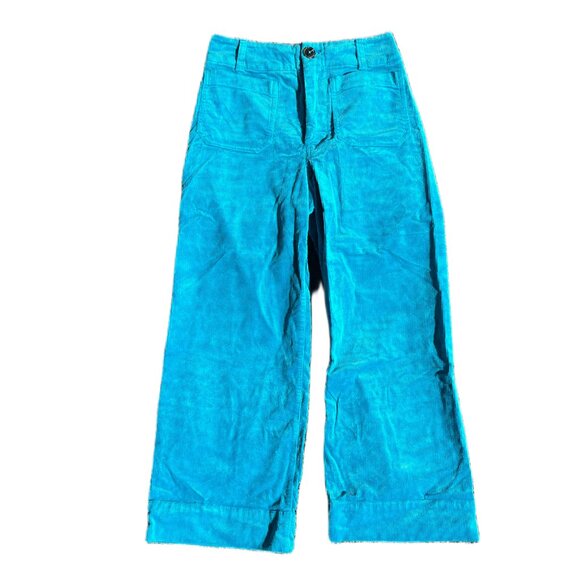MAEVE by Anthropologie Women's Corduroy Wide Leg Bright Blue Pants - S - Picture 2 of 8